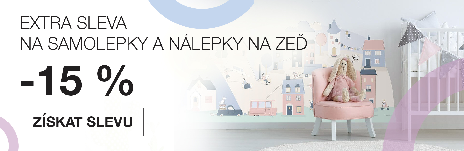 SLEVOVÝ KUPON -15 % NA SAMOLEPKY A NÁLEPKY NA ZEĎ